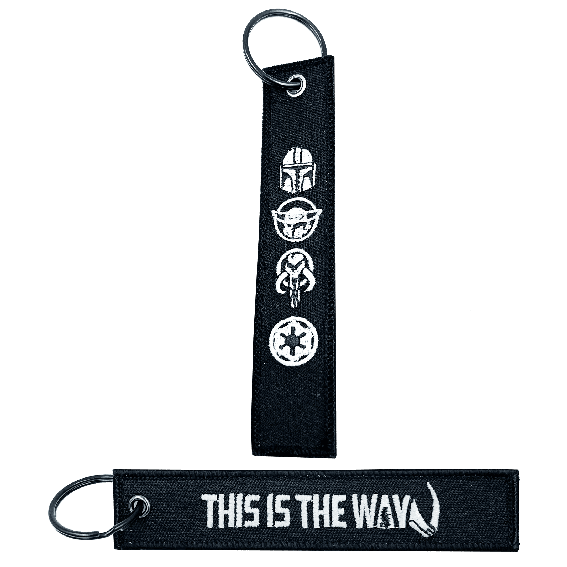 EL1-019 Mandalorian inspired Grogu Beskar THIS IS THE WAY Black Keychain or Luggage Tag or zipper pull THE CHILD