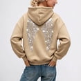 thumbnail image 2 of Hoodie for Women Drawstring Pullover Rhinestone Angel Wings Back Print Solid Casual Long Sleeve Hooded Sweatshirt for Daily Fall Winter Wear, 2 of 6