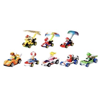 Hot Wheels Super Mario Character Cars 6-Pack (HDL35-986A) - 1:64 Die-Cast Mario, Luigi, Peach & More