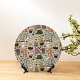thumbnail image 6 of Picia Coffee Makers Macaroons Chocolate Pattern Bone China Decorative Plate – Wall Decor with Stand and Adhesive, Elegant Ornament for Living Room, Office, or Entryway-6in, 6 of 6