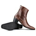 thumbnail image 6 of OSSTONE Dress Boots Chelsea Designer Boots for Men Zipper-up Leather Casual Heel Shoes JY002-Coffee-7 Coffee, 6 of 6