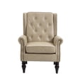 thumbnail image 6 of Tcbosik Mid Century Modern Accent Chair Upholstered Armchair Comfy Single Sofa with Tufted Wingback for Small Spaces Bedroom Living Room, Camel PU, 6 of 9