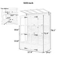 thumbnail image 2 of 57.9"W x 29.1"D x 78.1"H Large Greenhouses for Outdoors Indoor, Wood Frame Polycarbonate Garden Greenhouse with Folding Shelves and Windows, White, 2 of 10