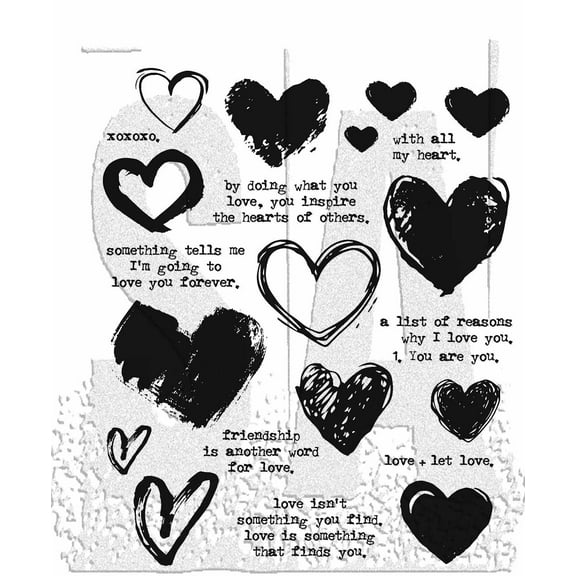 Tim Holtz Cling Stamps 7"X8.5"-Love Notes