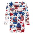 thumbnail image 3 of Hvyesh Plus Size 4th of July Tops for Women 3/4 Sleeve Spring And Patriotic Top Women Round Neck Festival Blouses Gifts Clothes, 3 of 5