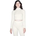 thumbnail image 2 of American Apparel Women Thick Rib Long Sleeve Crop Turtleneck, Star White, Small, 2 of 4