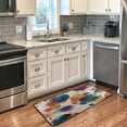 thumbnail image 5 of 39x20 Inch Non-Slip Floor Mat Hallway Runner Rug Entrance Floor Mat Runner for Kitchen and Living Room Teal and Orange Abstract Shapes, 5 of 8
