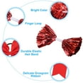 thumbnail image 4 of Uxcell Cheerleading Pom Poms, with Baton Handle and 2Pcs Red Large Cheerleader Hair Bow, Red 2 Pack, 4 of 7
