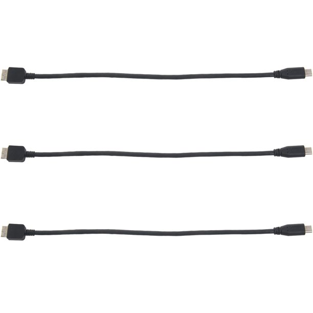 3X USBC to USB, USB 3.0 Type C to B (USB) Cable in Black 25cm for WD My Passport