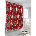 thumbnail image 3 of Christmas Shower Curtain Set ，Waterproof Fabric Shower Curtains Winter Snowman Christmas Tree Snowflakes Red Shower Curtains for Bathroom,Bathroom Decor 36"x78", 3 of 6