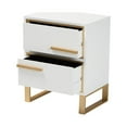 thumbnail image 2 of Baxton Studio Giolla Contemporary Glam and Luxe White Finished Wood and Gold Metal 2-Drawer Nightstand, 2 of 7
