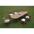 thumbnail image 4 of Grade-A Teak Dining Set: 6 Seater 7 Pc: 118" Double Extension Oval Table And 6 Devon Chairs (2 Arm & 4 Armless Chairs) Patio WholesaleTeak #WMDV42, 4 of 4