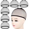 thumbnail image 1 of MORGLES Gorro para Peluca, 6 Piezas, Gorros para Peluca de Red de Malla, Red para el Cabello Tejida para Peluca, Gorros para Peluca de Rejilla de Extremo Cerrado para Mujer, Negro, 1 of 5