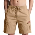thumbnail image 2 of Frnrwgo Mens Cargo Shorts Drawstring Multi-Pocket Lightweight Breathable Stretch Workout Gym Training Pants, 2 of 5