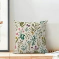thumbnail image 3 of Spring Pillow Covers 18 X 18 Inch Set of 2, Sage Green Wildflower Plant Floral Decorative Throw Pillow Covers Farmhouse Outdoor Flower Cushion Cases for Couch Sofa Home Decor, 3 of 6