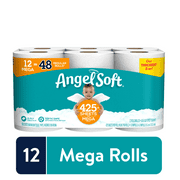 Angel Soft Toilet Paper, 12 Mega Rolls = 48 Regular Rolls, 2-Ply Bath Tissue