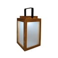 thumbnail image 2 of H11" Farmhouse LED Solar Lantern with Wood Farm and Frosted Glass Panl Ourdoor Garden Decorative Hanging Lanterns for Outside Camping, 2 of 8
