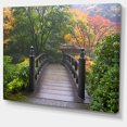 thumbnail image 2 of Wood Bridge at Japanese Garden In Fall - Bridge Canvas Art Print, 2 of 4