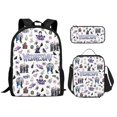 thumbnail image 1 of Set de mochila HaVern Movie Casual con estampado 3D y bolsa de almuerzo, color blanco, 1 of 7