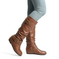 thumbnail image 7 of Dream Pairs Women's Suede Knee High Boots Low Hidden Wedge Faux Fur Lining Side Zipper & Buckle, 7 of 7