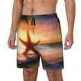 thumbnail image 2 of Xecao Starfish Sunset Sea Beach for Men's Swimming Trunks Swim Trunks Quick Dry Swim Shorts with Mesh Lining Funny Swimwear Bathing Suits, 2 of 9