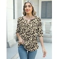 thumbnail image 2 of TEMOFON Women's Boho Print 3/4 Sleeve Tops V Neck Tunic Blouses Dressy Casual Shirts Summer Lightweight Floral Paisley Pattern Tee, 2 of 7