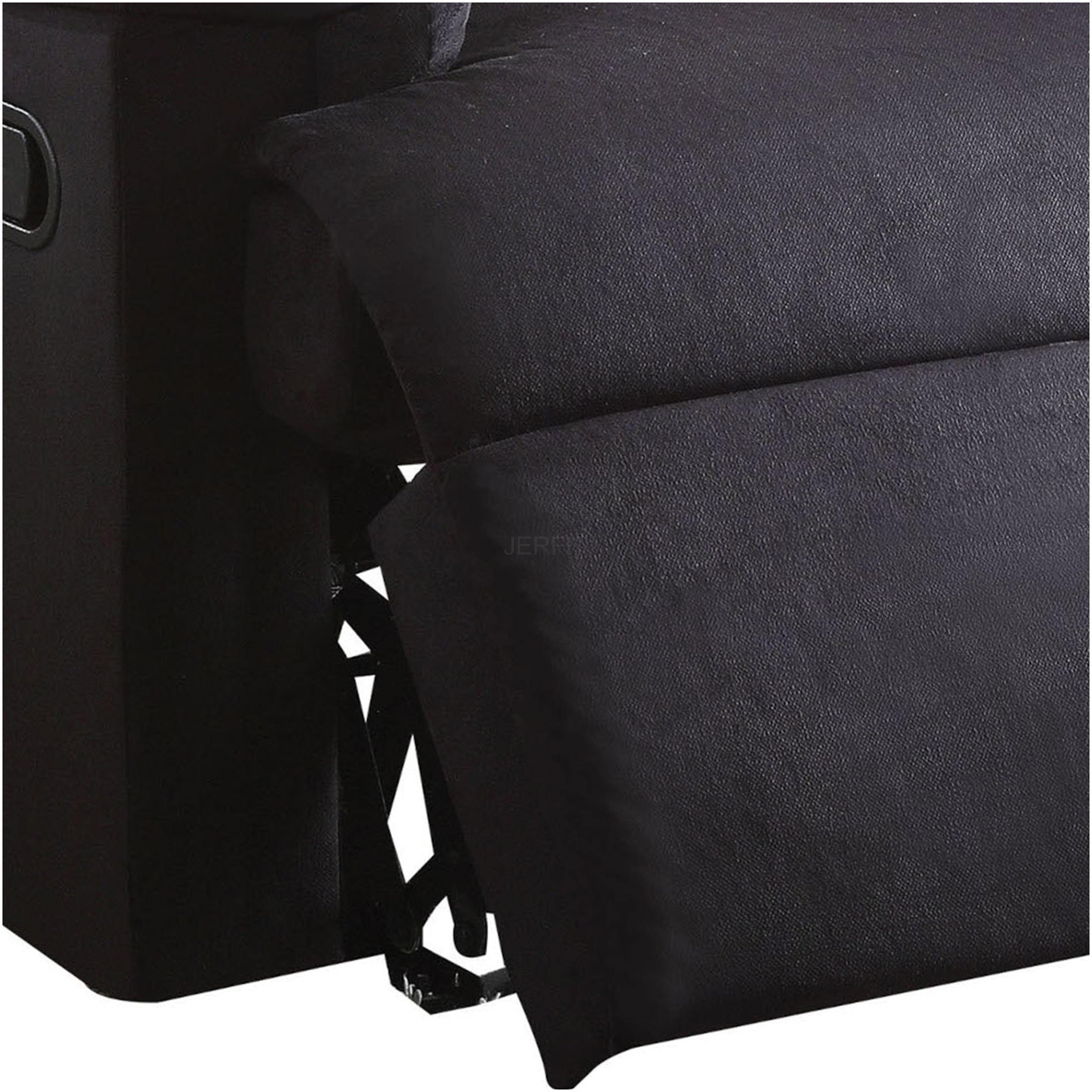 JERFIT Modern Fabric Recliner Chair with Pillow Top Arms, Push Back Reclining Mechanism, and Wall Hugger Design for Living Room, Black