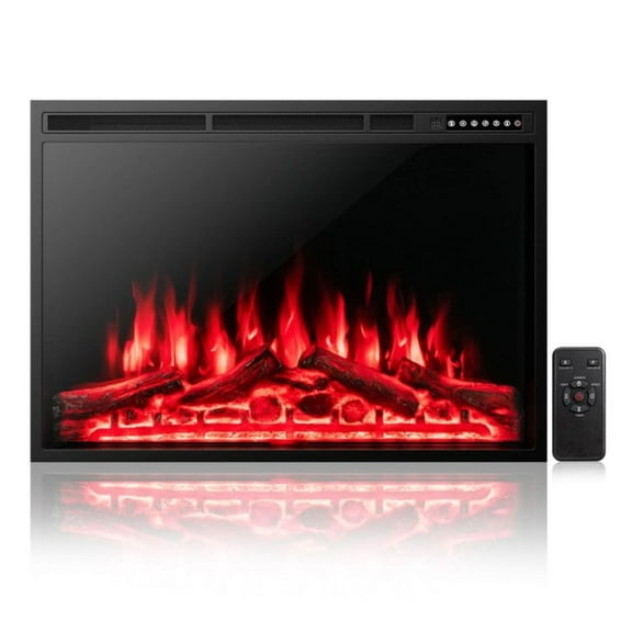 Electric Fireplace 34/37 Inch Recessed, Adjustable Flame Color, 5100 BTU Heater