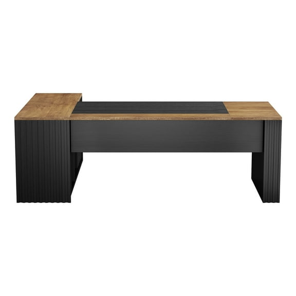 Tribesigns 78" L Shaped Executive Desk with Drawers, Large Office Computer Desk with Cabinet and Storage Shelves, Modern Business Furniture Sets Workstation for Home Office