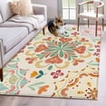 thumbnail image 2 of Kitchen Mats for Floor 3x5 Ft, Beige Boho Non Slip Area Rugs for Kitchen Bedroom Entryway, Retro Ethnic Shabby Colorful Floral Patterned Washable Carpet Runner Rug Floor Mats for Bedroom Home Decor, 2 of 9
