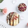 thumbnail image 4 of POGLIP Red Fallen Leaves In Autumn Forest Set of 4 Round Coaster for Drinks, Absorbent Ceramic Stone Coasters Cup Mat with Cork Base for Home Kitchen Room Coffee Table Bar Decor, 4 of 5