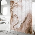 thumbnail image 2 of Brown Marble Extra Long Shower Curtain Set 72 x 84, Modern Ombre 84 inch XL Shower Curtains for Chic Bathroom Decor, Abstract Watercolor Fabric Shower Curtain, 2 of 6