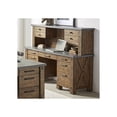 thumbnail image 2 of Rustic Home Office Desk Writing Table Wood Credenza Brown Concrete Top, 2 of 9