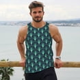 thumbnail image 6 of KLL Green Vintage Peacock Print Men's Muscle Gym Workout Stringer Tank Tops Bodybuilding Fitness T-Shirts Tank Tops Men-3X-Large, 6 of 7
