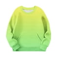 thumbnail image 4 of Bnwani Hoodie Sweatshirt Boys Fashion Crew Neck Long Sleeve Casual Sportswear Gradient Pocket Green Size 3-4t, 4 of 6