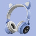 thumbnail image 3 of Audífonos VIMI Bluetooth Diadema 3.5 Orejas De Gato Con Luz Led Radio Azul Cielo, 3 of 5