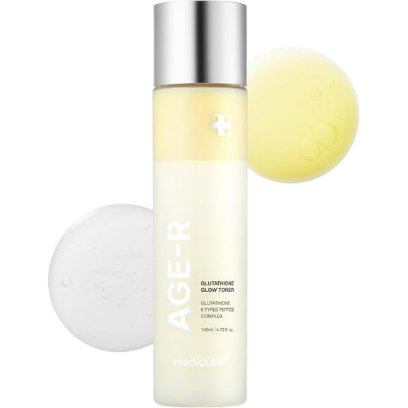 medicube Age-R Glutathione Glow Milky Toner, Low-Irritation Double Layer Toner for Glass Glow Skin with Peptide, Even Skin Tone, Radiance, Hydration, Korean Skincare