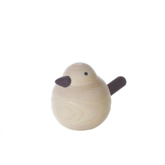 Natural Wooden Bird 2.83" - Set of 2