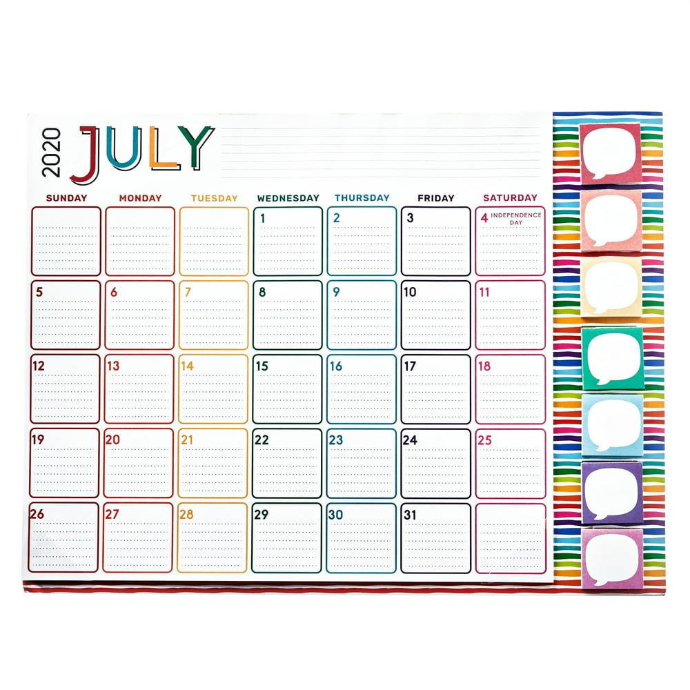 Pen + Gear 18 Month Desk Blotter Calendar with Thought Bubble Sticky