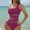 c01Red, variant on Arnsht Women's Soft Comfortable Breathable One Piece Bathing Suits Solid Color Casual Swimsuits Slimming Mesh Swimwear Black M