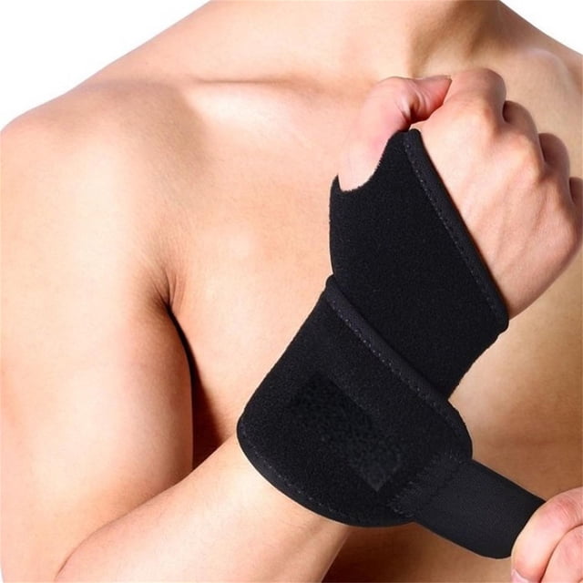 Férula de soporte para la muñeca para aliviar el dolor - Manga ajustable para levantamiento de pesas, yoga, gimnasio, mecanografía y túnel carpiano - negra, 42cm