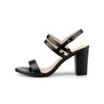 thumbnail image 6 of BLISSFUL STEP Women's Slingback Block Heel Ankle Strap Sandals Black 6, 6 of 8
