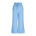 thumbnail image 4 of ATENAR Womens Pants Drawstring Wide Leg Pants Summer Pant Blue 2XL, 4 of 7