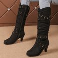 thumbnail image 4 of KEVCHE Women's Chunky Heel Knee High Boots, Fall Winter Lace Up Pointed Toe High Heel Boots with Breathable Lining, Trendy Boots for Daily Party Wear, 4 of 7