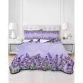 thumbnail image 3 of Purple Lavender Twin Size Down Alternative Comforter, Lightweight Comforter Quilt Bedding Set with Pillow Shams Spring Watercolor Wild Flowers Plant All Seasons Bed Comforter Duvet Insert 68"x86", 3 of 7