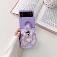 thumbnail image 1 of Case Compatible With Galaxy Z Flip 4, Cute Embroidered Plush Bear Hard Pc Shockproof Cover With Ring, 1 of 5