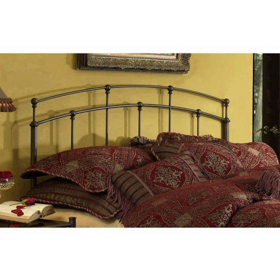 Fenton Metal Headboard Panel With Gentle Curves Black Walnut Finish Fenton Metal Headboard Panel With Gentle Curves Black Walnut Finish Queen Com