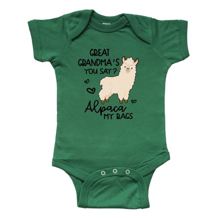 

Inktastic Great Grandma s You Say Alpaca My Bags Gift Baby Boy or Baby Girl Bodysuit
