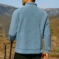 thumbnail image 7 of Men's Fuzzy Sherpa Jacket Long Sleeve Fleece Zip Up Coat with Lapels Plush Winter Outwear Warm Cardigan, 7 of 7