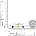 thumbnail image 3 of Gem Stone King 925 Silver and 10K Yellow Gold Black Sapphire Green Peridot Purple Amethyst and Lab Grown Diamond Tennis Bracelet for Women By Keren Hanan (2.11 cttw, Adjustable up To 9 inch), 3 of 4